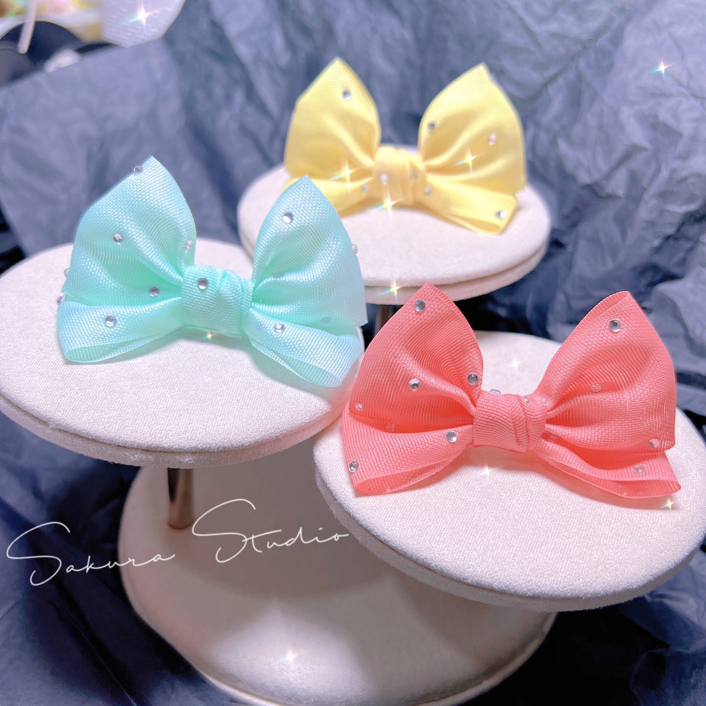 韩国进口宠物bb碎毛梳夹水钻立体蝴蝶结发夹马尔济斯约克夏发饰