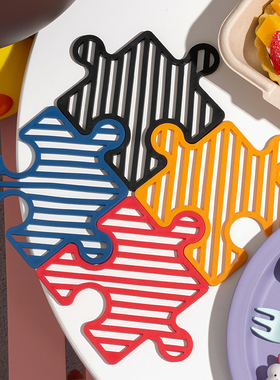 ins风拼接拼图隔热垫防烫垫家用餐垫桌垫创意盘垫锅碗垫杯垫厨房