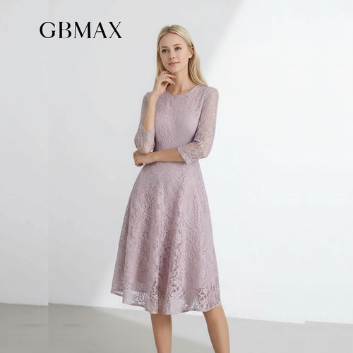 GBMAX紫色蕾丝连衣裙正式场合裙