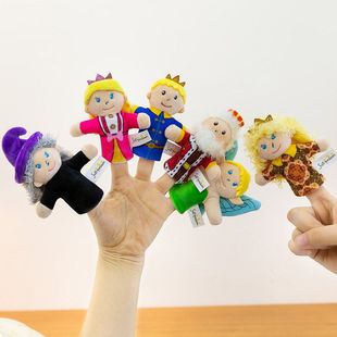 创意童话故事毛绒指偶儿童早教一家人教具表演道具海洋小鸟批发
