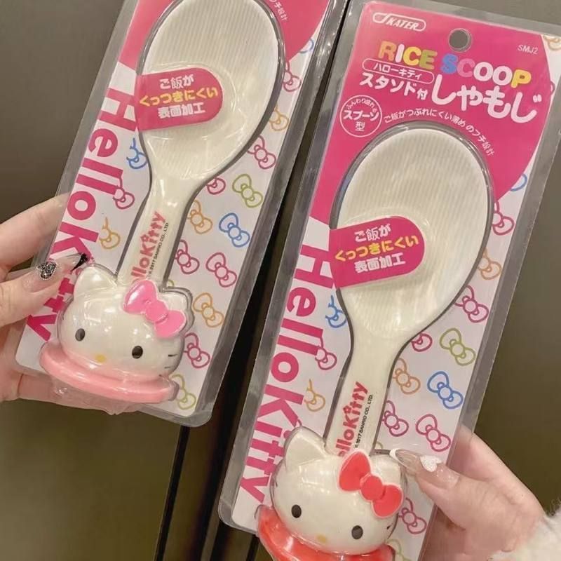 KT猫可立式盛饭耐高温米饭勺 食品级塑料正版高品质可爱可立饭勺