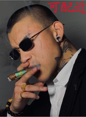 近视墨镜二合一小框小脸复古港风小方框搞笑有带度数的太阳镜男士