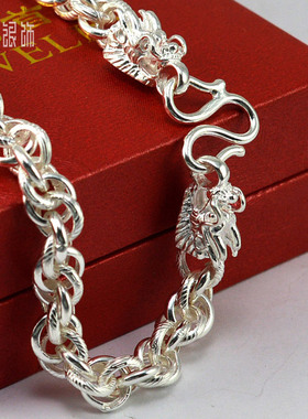 男士纯银项链龙骨麻花链粗