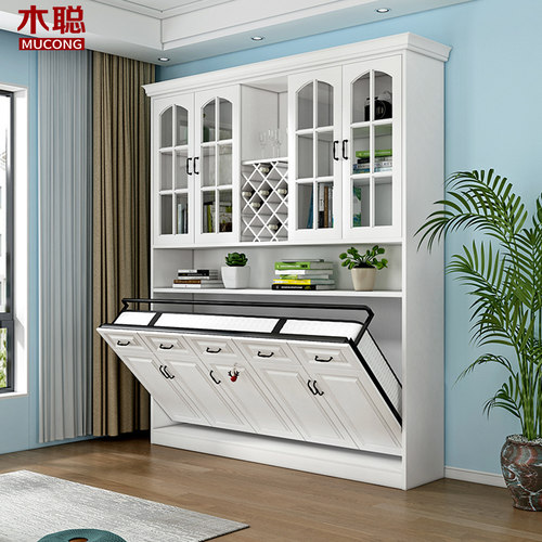 隐形床衣柜一体书房多功能隐形床