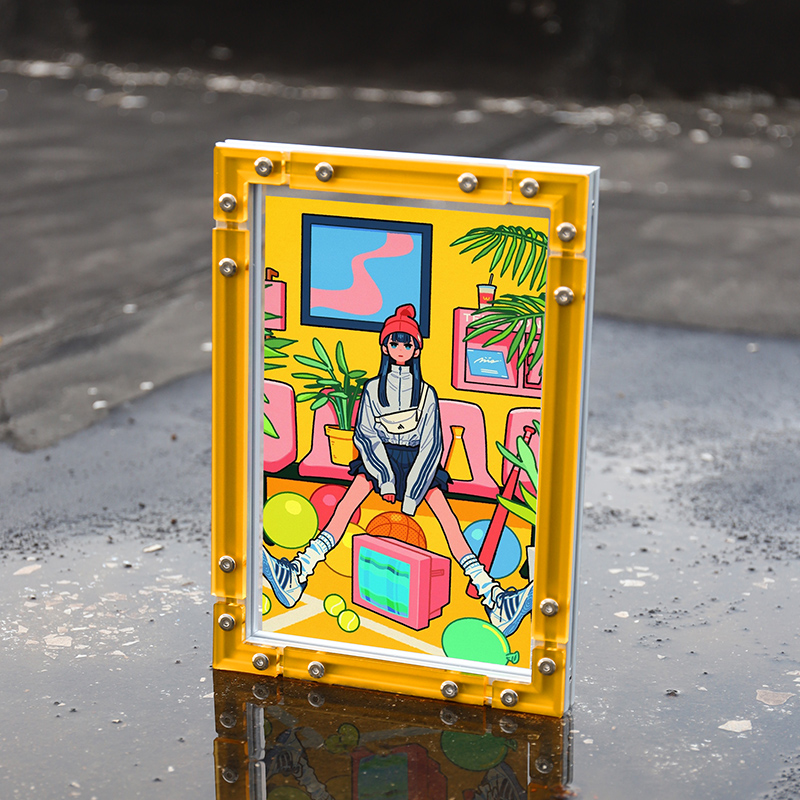 diy双面透明亚克力铝型材画框定制创意打印照片挂墙高级感相框