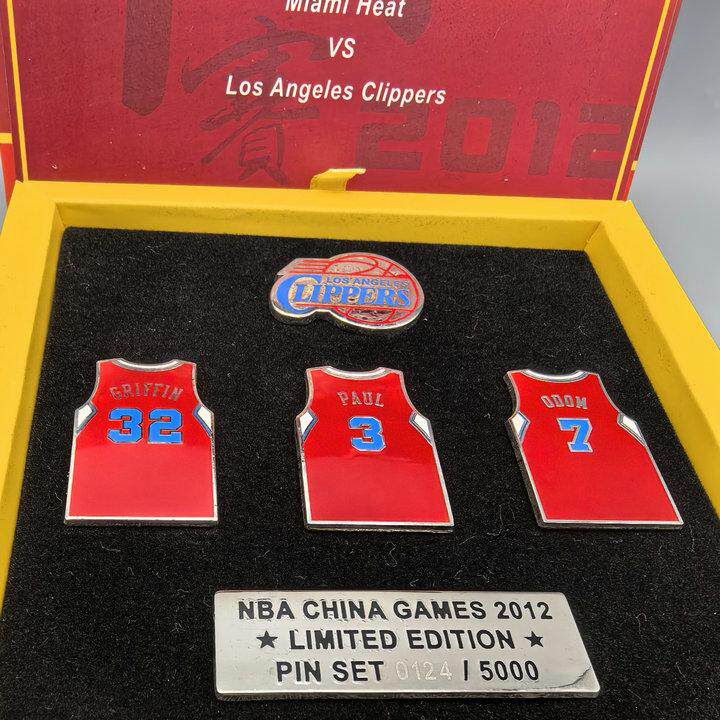 NBA中国赛徽章套装 快船三巨头徽章 奥多姆 格里芬 保罗 限量版