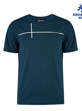 KROSSTORM穿越风暴户外运动速干格子T恤男弹力夏运动休闲衫110098