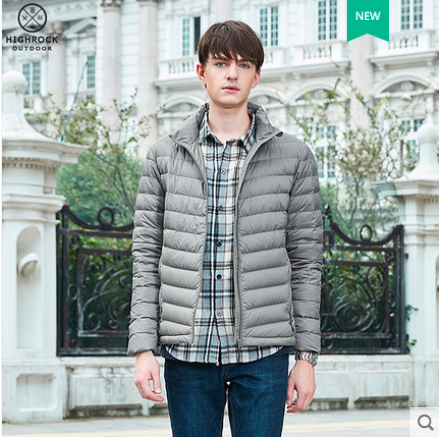 【顺丰发货】highrock天石户外短款鹅绒羽绒服男内胆轻量立领无帽
