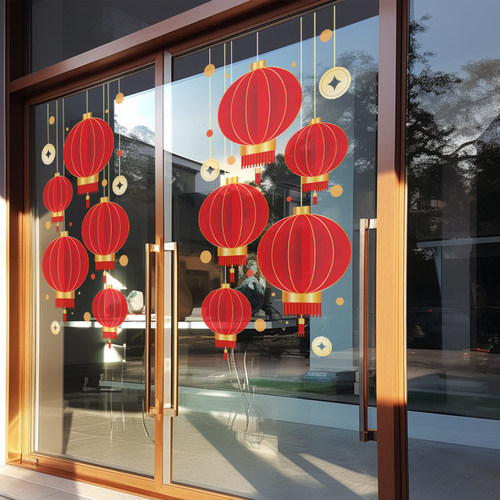 兄妹广告装饰玻璃门窗彩印静电贴