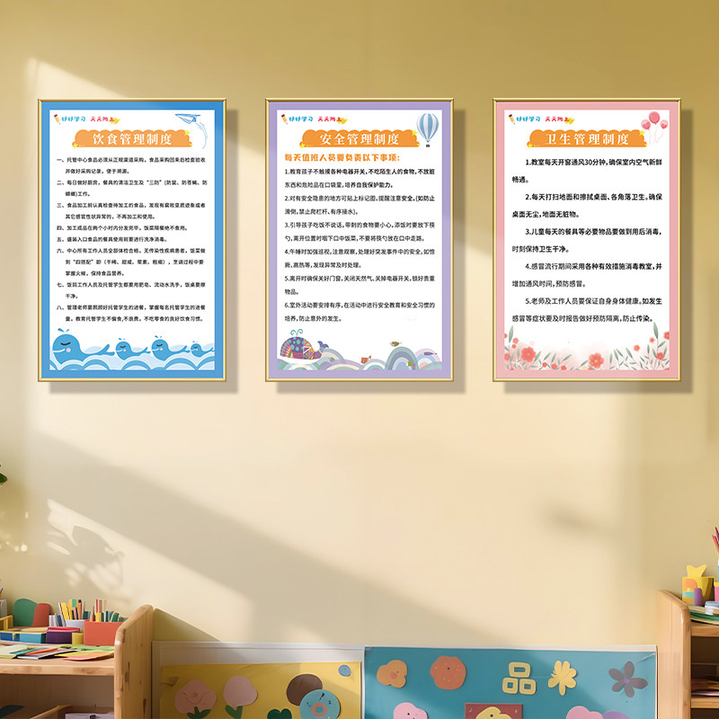 辅导托管班级墙面布置装饰壁画教育培训海报文化墙贴作业流程挂图
