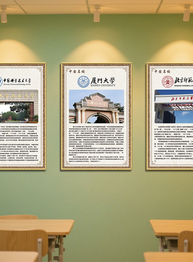 中国大学简介教室励志海报装饰画
