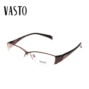 日本进口VASTO华斯度半框眼镜架钛架商务近视镜架男百搭V2002