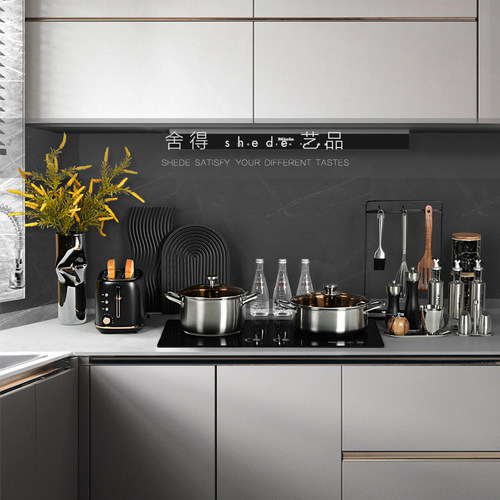 简约样板房展厅厨房摆件组合