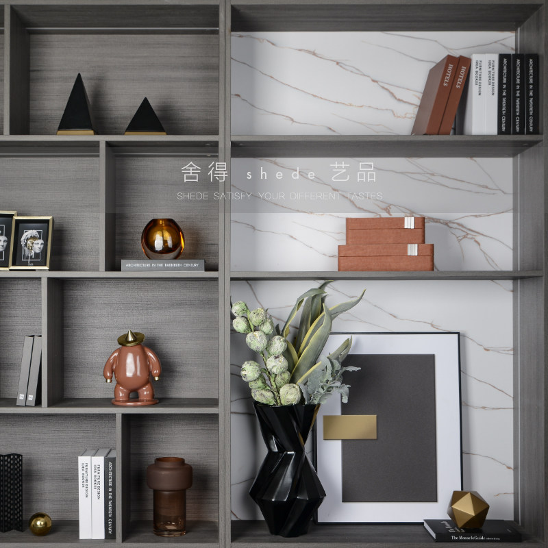 样板间家居摆件现代轻奢软装饰品书房书柜挂画相框花瓶首饰盒组合,家居饰品,家饰软装搭配套装,淘宝优惠券,粉丝福利购,淘宝优惠卷