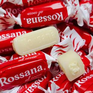 意大利进口罗莎娜椰蓉味夹心硬糖椰子糖Rossana流心糖果散装半斤