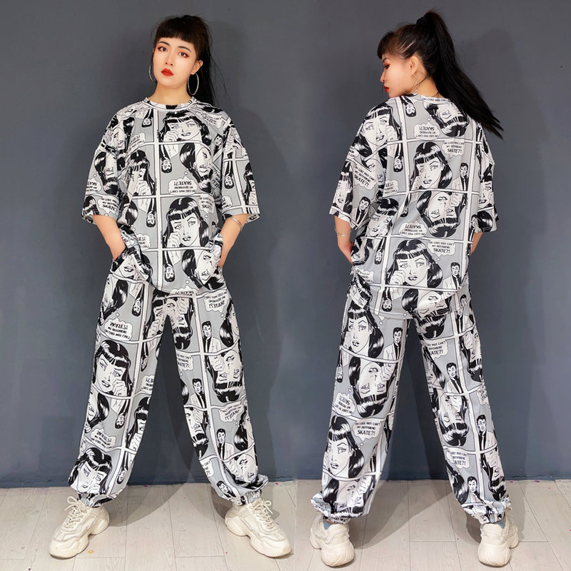 街头宽松跑步运动套装成人薄款