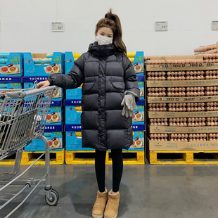 2025冬季新款黑色羽绒服女白鸭绒外套中长款显瘦加厚小个子外套爆