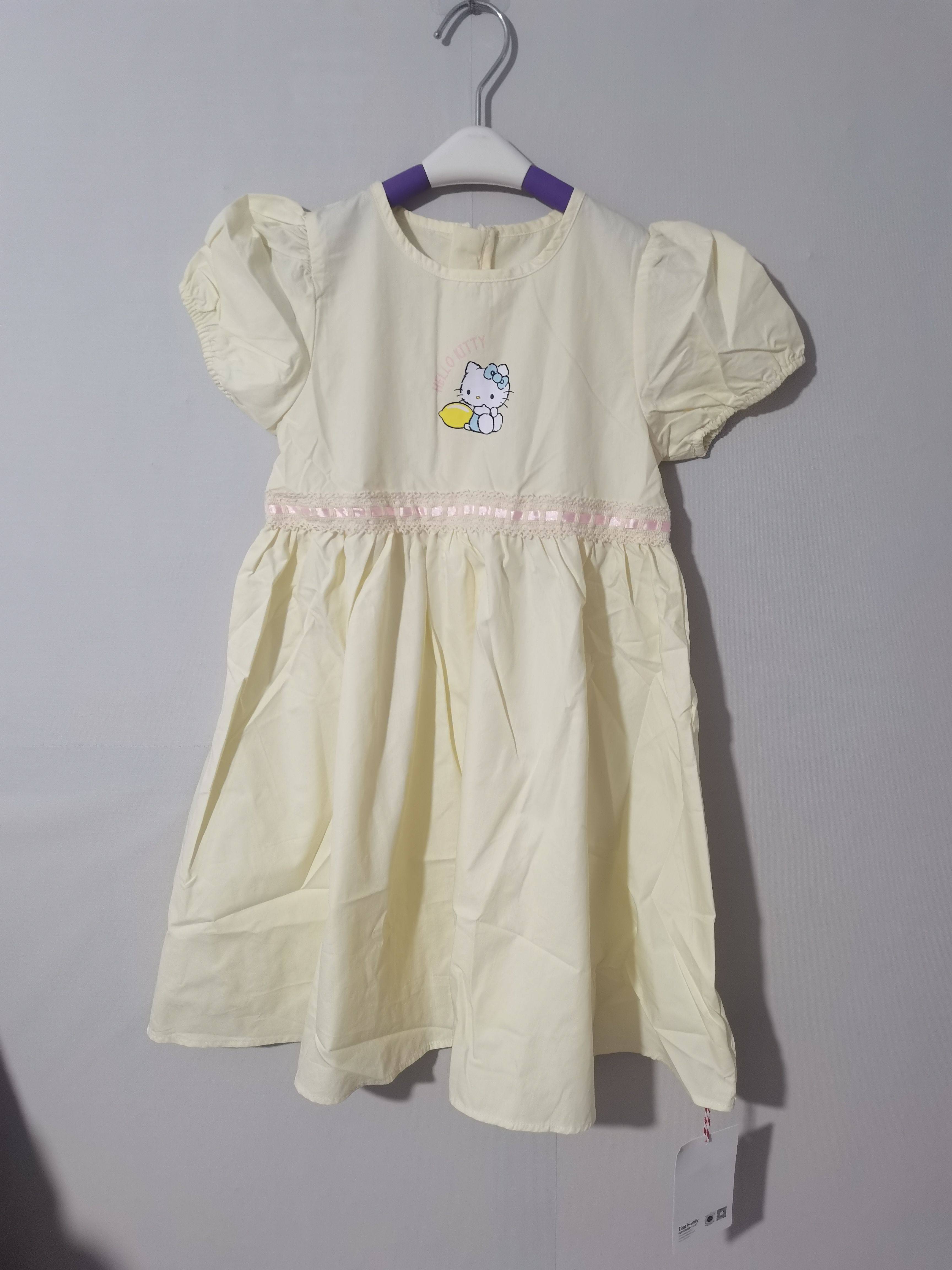 120-130码HelloKitty女童连衣裙夏季儿童短袖连衣裙棉布裙子清仓