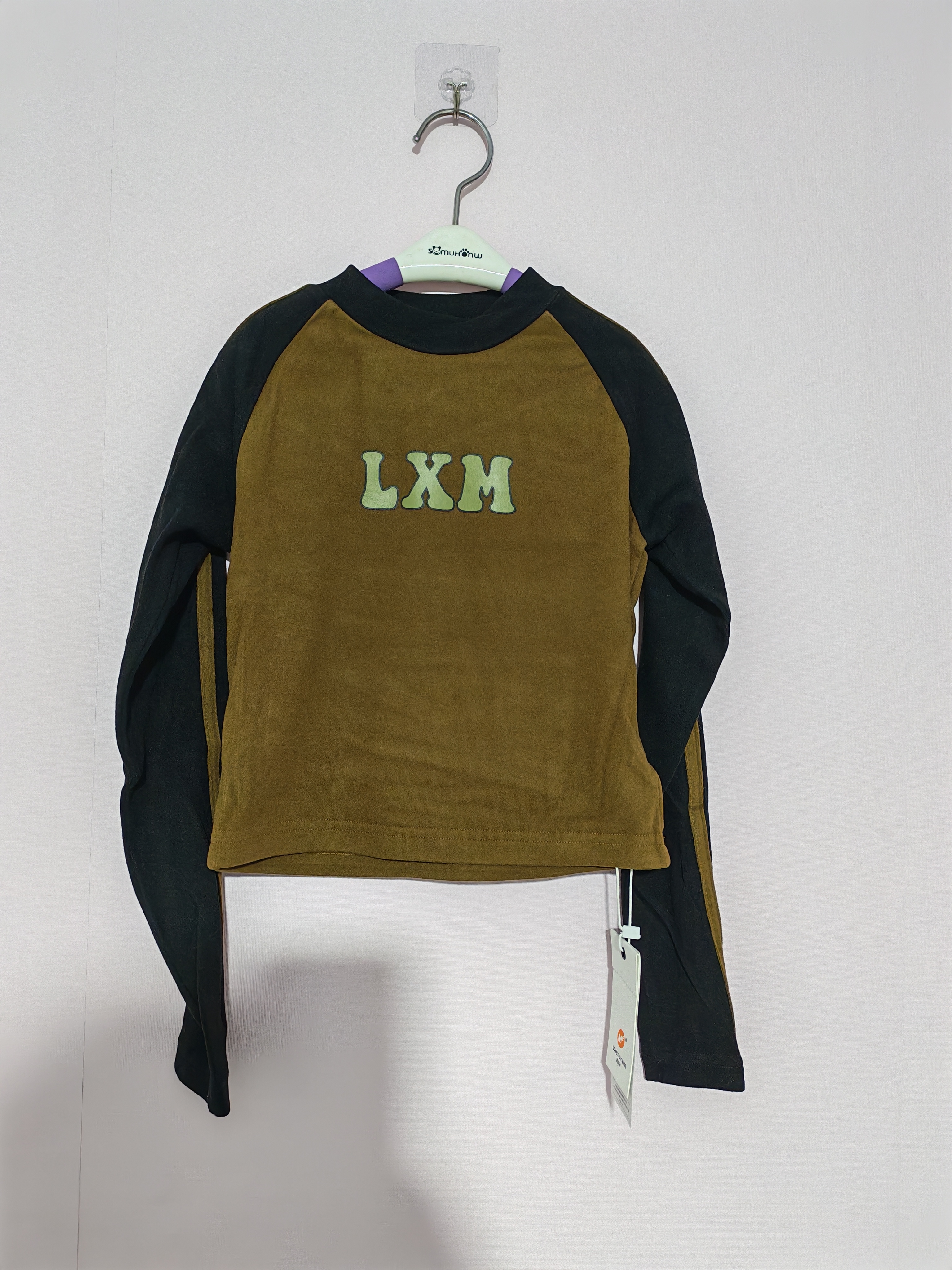 120码洛晓米童装女童打底衫春秋冬德绒长袖打底衫短款清仓