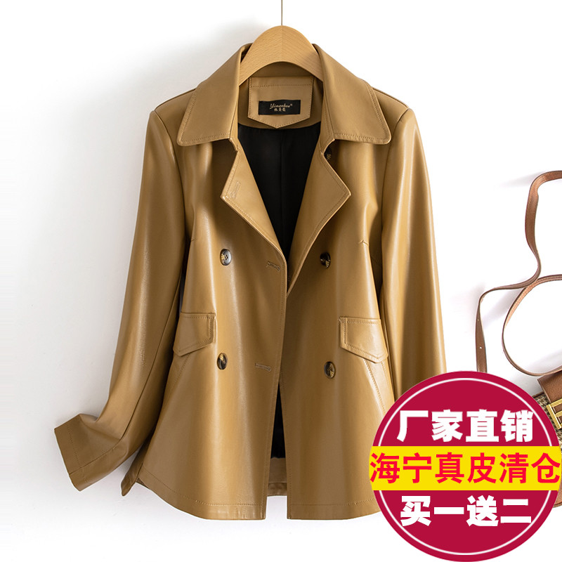 绵羊皮小皮衣女短款2025春秋新款时尚修身海宁机车皮夹克真皮外套