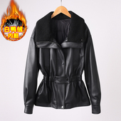 真皮羽绒服皮衣女2025新款 绵羊皮拉贡毛领收腰显瘦中长款 加厚外套