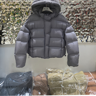 宽松 帽子脱卸龟背韩版 同款 加厚90白鸭绒羽绒服女云朵泡芙短款