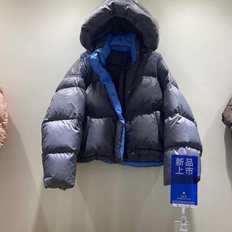 2024新款撞色加厚羽绒服女面包服连帽短款韩版宽松龟背帽子脱卸潮