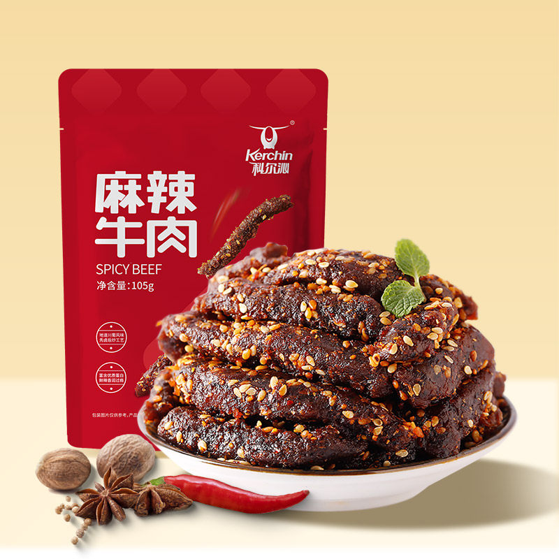 科尔沁麻辣牛肉105g 四川特产休闲零食开袋即食健身小吃肉干肉铺