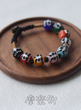 【九色达摩】琉璃编织绳手腕链女民族风手串情侣款闺蜜小红书同款