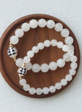 白色重生达摩开运手链