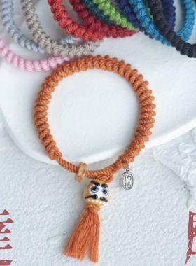 原创藏式招福琉璃达摩手绳