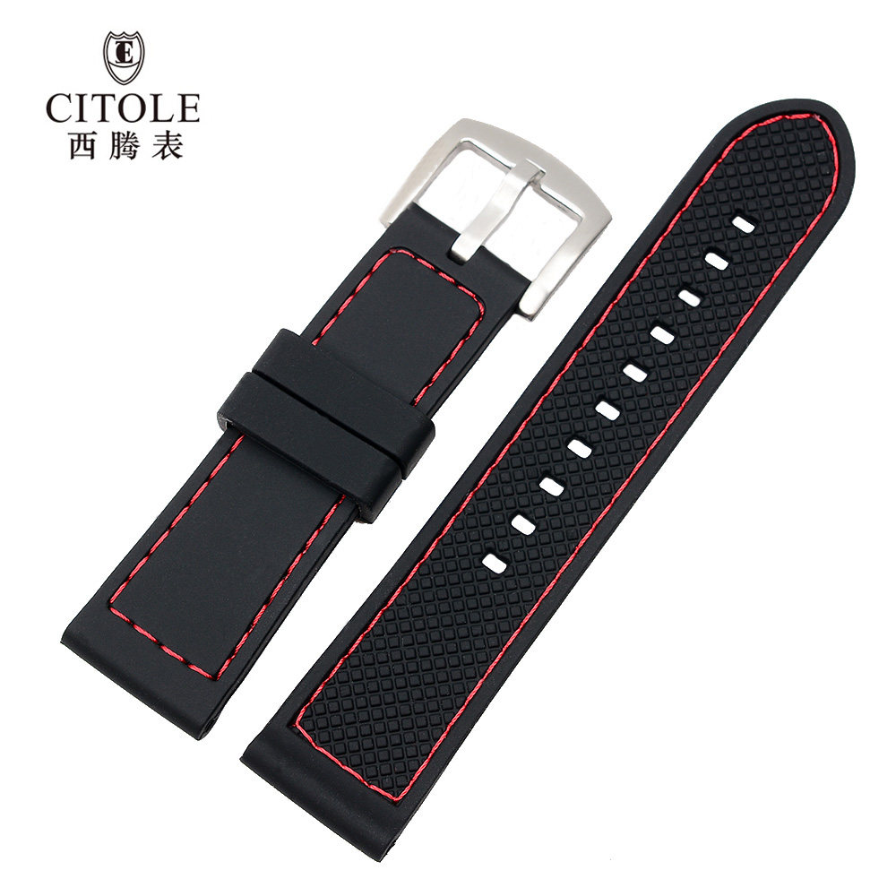 CITOLE/西腾原装表带黑色硅胶表带正品原厂配件针扣型号CT.5190G