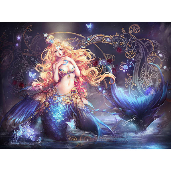 新款印花正品十字绣客厅卧室儿童房卡通动漫人物画 美人鱼公主