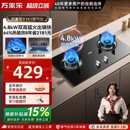 万家乐4..8kW燃气灶双灶