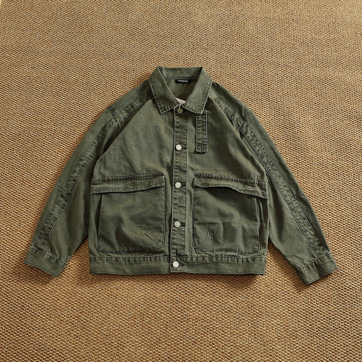 美式休闲飞行员夹克上衣男款纯棉水洗做旧复古口袋工装梭织外套潮,男装,夹克,淘宝优惠券,粉丝福利购,淘宝优惠卷