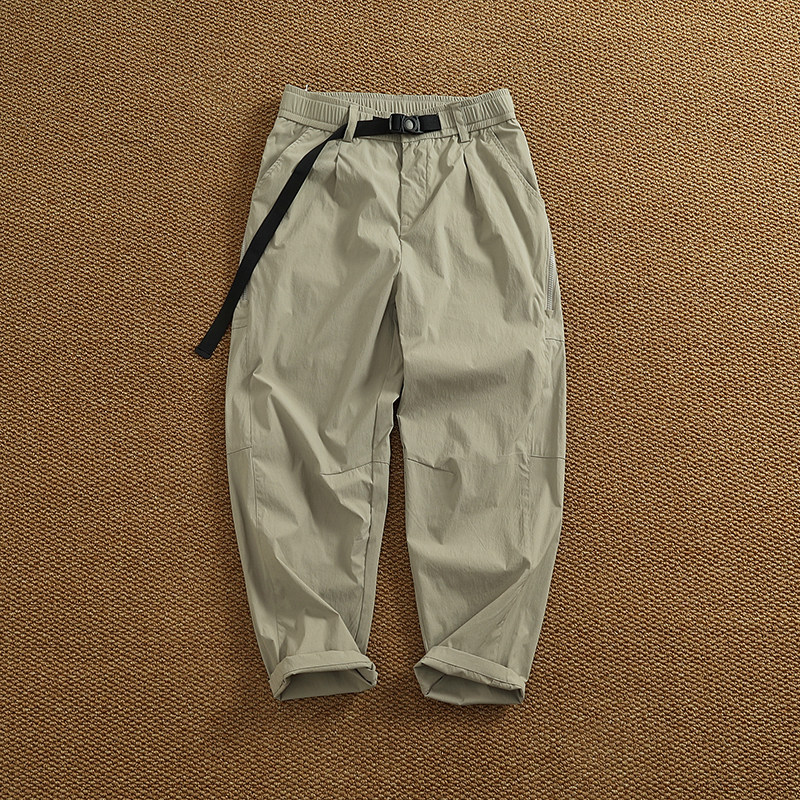 夏季薄款机能户外休闲裤男士潮款山系宽松微锥3D立裁微弹工装长裤