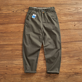 裤 日系复古直筒宽松锥形老爹休闲裤 简约工装 潮做旧水洗美式 男新款