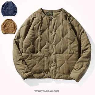 M65棉服冬季 复古绗缝夹棉军事风棉衣外套男 保暖内胆阿美咔叽美式