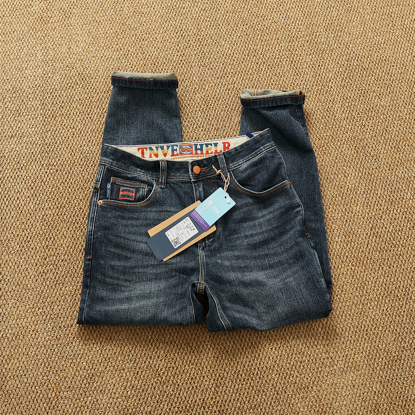 秋冬重磅厚款棉弹复古牛仔裤男