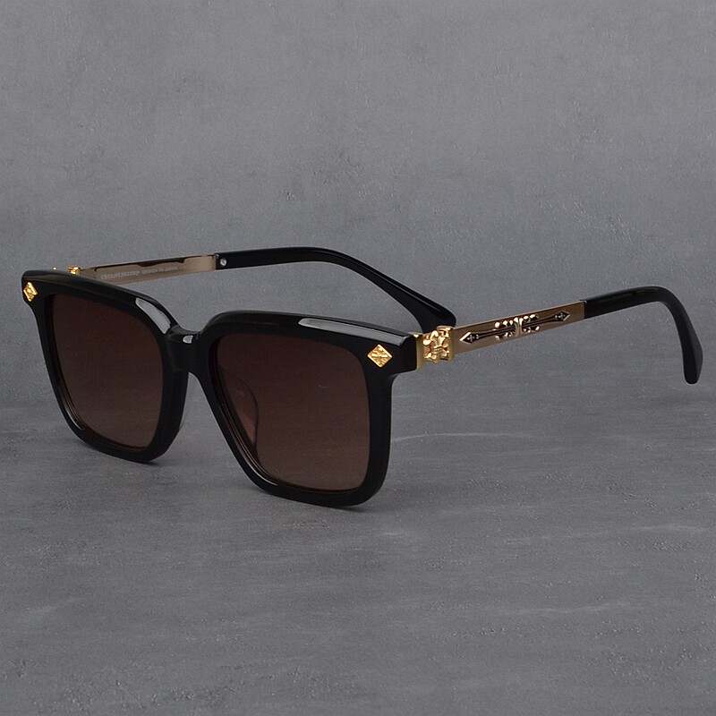 韩版纯钛太阳镜男帅气百搭大脸板材复古飞行员墨镜女网红时尚黑超