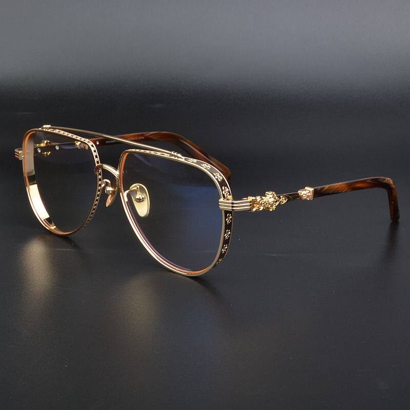 潮牌显瘦文艺百搭眼镜框男款超大脸个性复古纯钛眼镜架女近视百搭