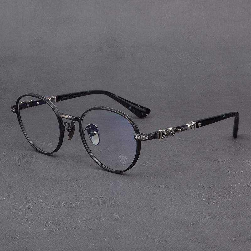 简约高级超轻纯钛眼镜框女网红显瘦个性复古百搭眼镜架男小脸近视