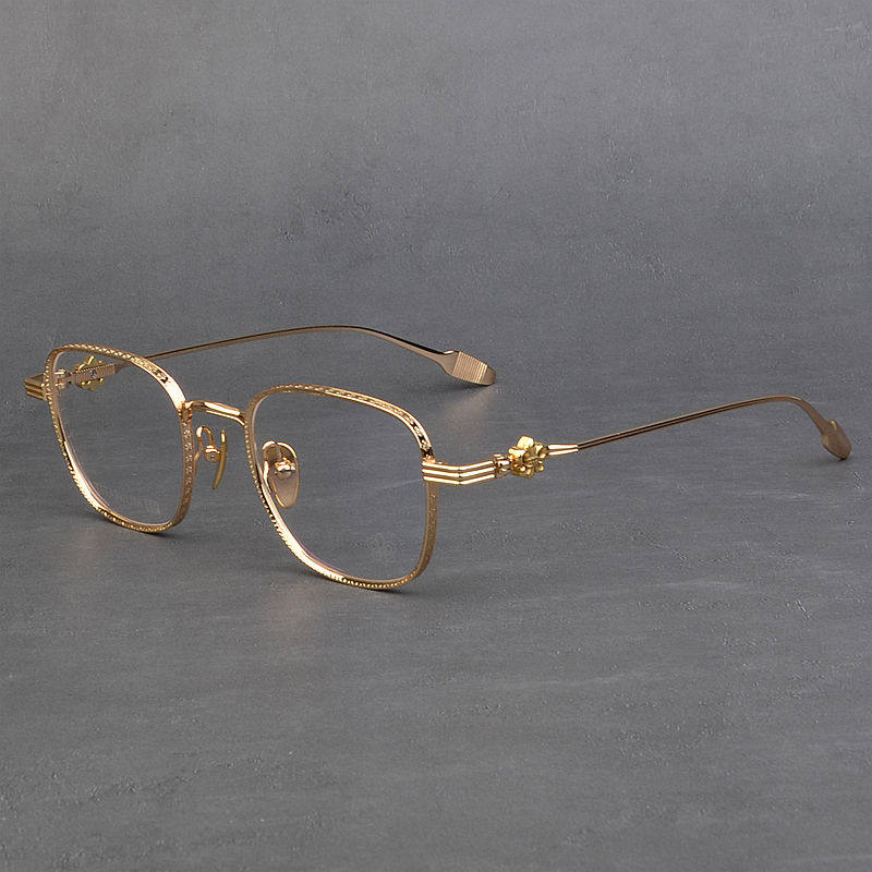 欧美奢华百搭超轻纯钛眼镜架男女个性通用复古大脸显瘦近视眼镜框