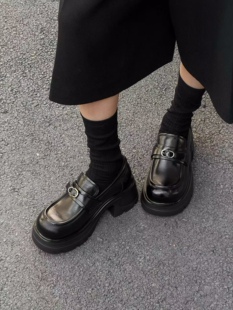 成功鸟2026春季新款厚底增高乐福鞋女潮鞋子百搭休闲鞋女鞋小皮鞋