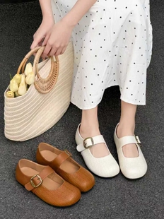 成功鸟2026春季新款平底玛丽珍鞋女奶奶鞋百搭休闲鞋女鞋豆豆鞋女