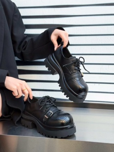 成功鸟2026春季新款厚底增高乐福鞋女潮鞋子百搭休闲鞋女鞋小皮鞋