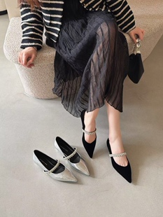 成功鸟2026春新款尖头浅口单鞋女粗跟女鞋子百搭休闲鞋女鞋工作鞋