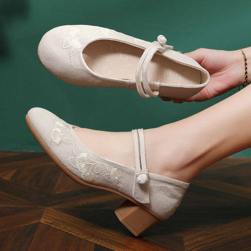 舒适养脚中式旗袍布鞋古风绣花鞋