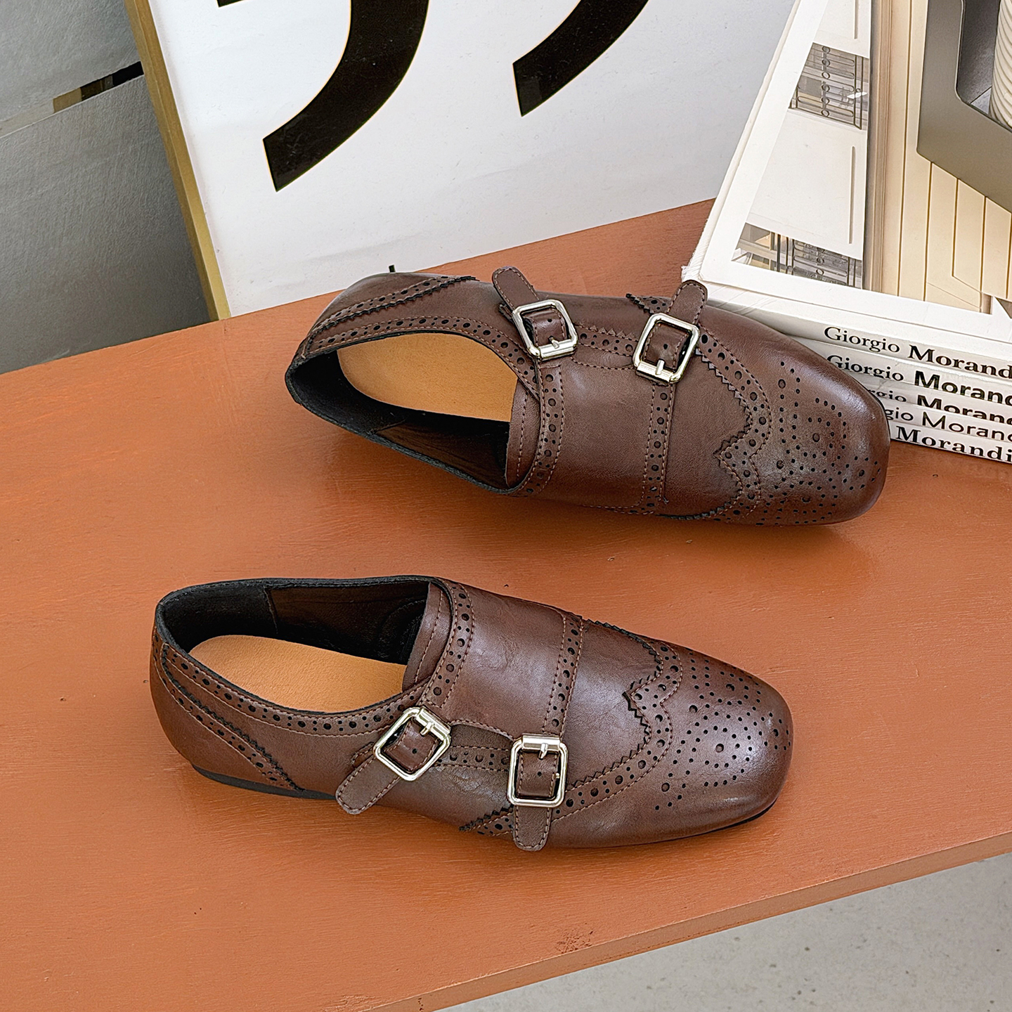 英伦雕花布洛克小皮鞋玛丽珍女鞋