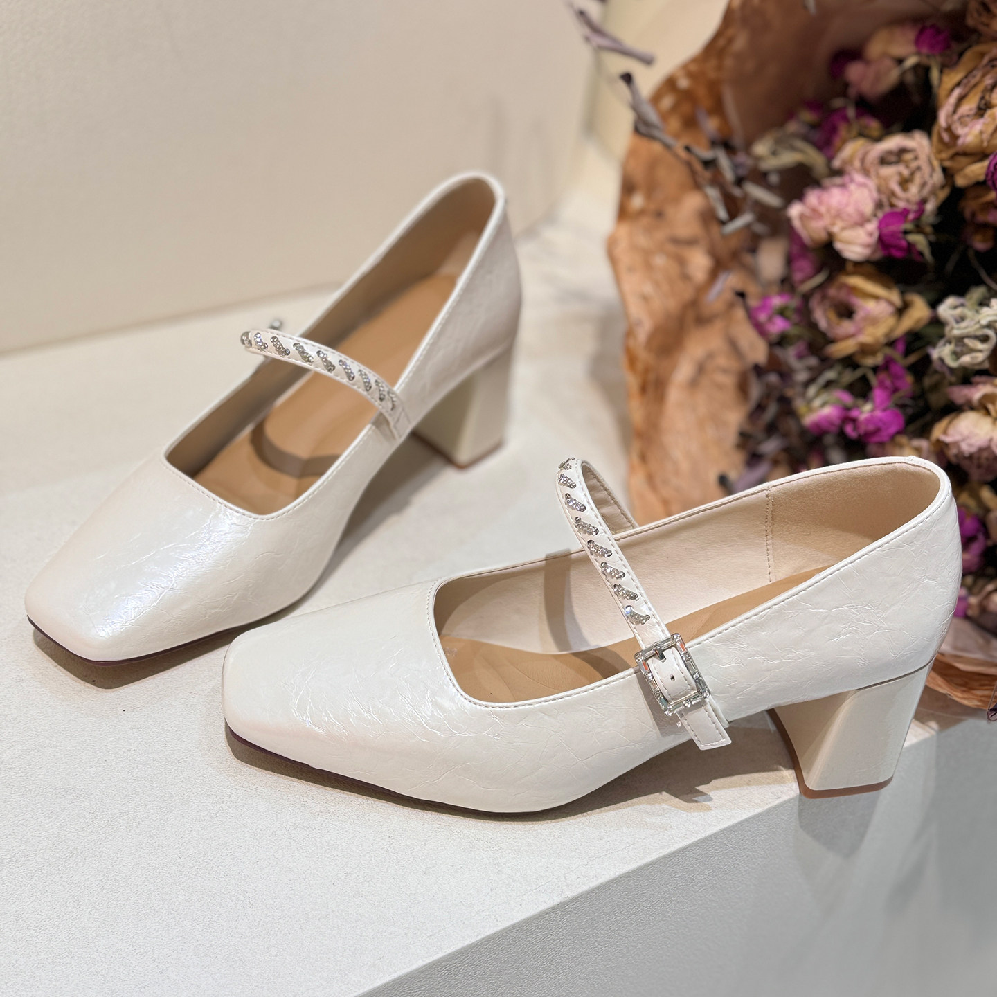 法式方头玛丽珍鞋女2026新款配裙子软底不累脚高跟鞋浅口粗跟单鞋,女鞋,玛丽珍鞋,淘宝优惠券,粉丝福利购,淘宝优惠卷